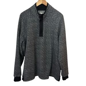 Carbon 2 Cobalt Sweater Men's XL 1/4‎ Zip Knit Black Gray Soft Fleece Lining
